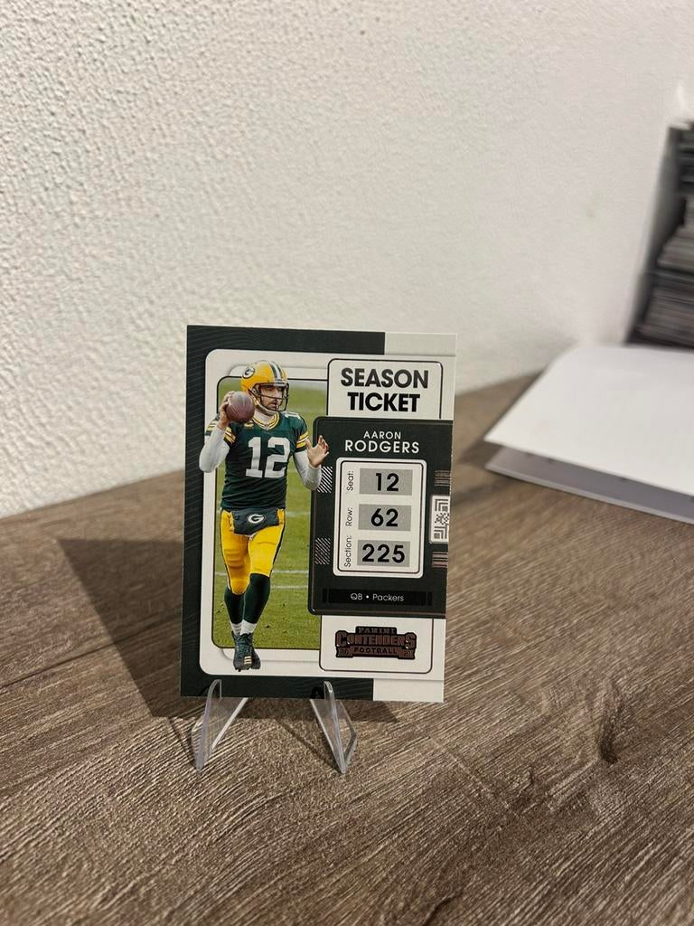 Aaron Rodgers 2021 Panini Contenders Football #34 Packers, Ophalen of Verzenden, Zo goed als nieuw, Buitenlandse clubs, Poster, Plaatje of Sticker