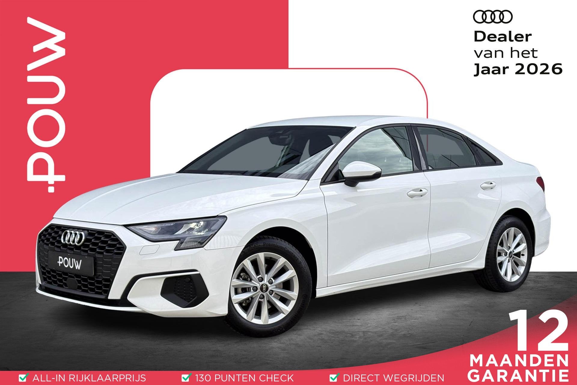 Audi A3 Limousine 30 TFSI 110pk S-tronic Pro Line | Smartpho, Auto's, 12 maanden, Stof, Gebruikt, Wit