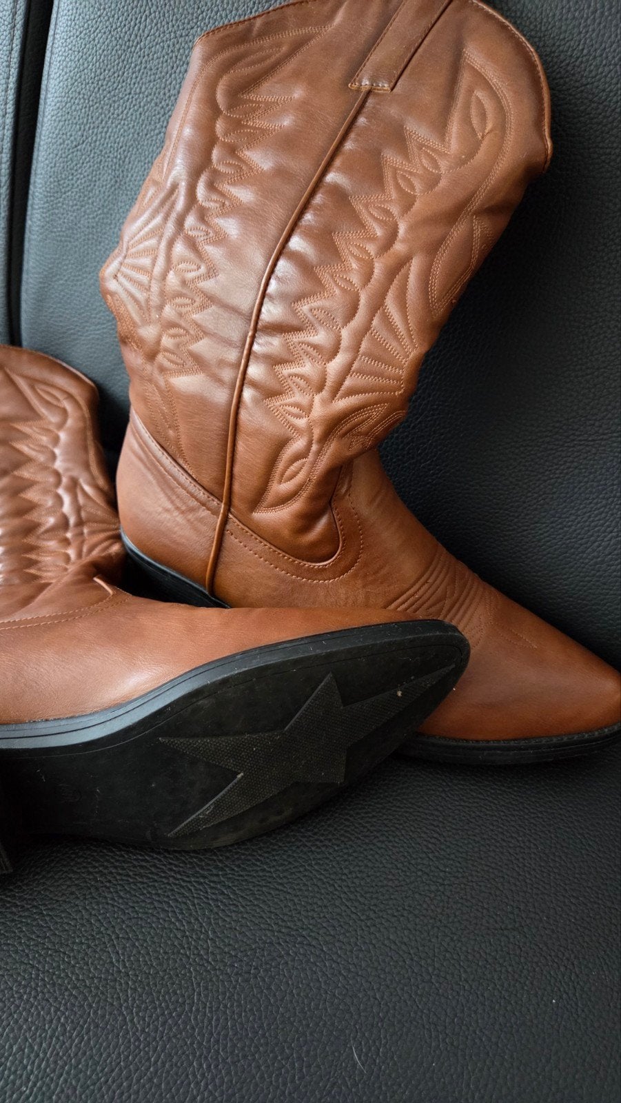 Bruine cowboylaarzen - Zo goed als nieuw, Hoge laarzen, Bruin, Ophalen of Verzenden, Zo goed als nieuw