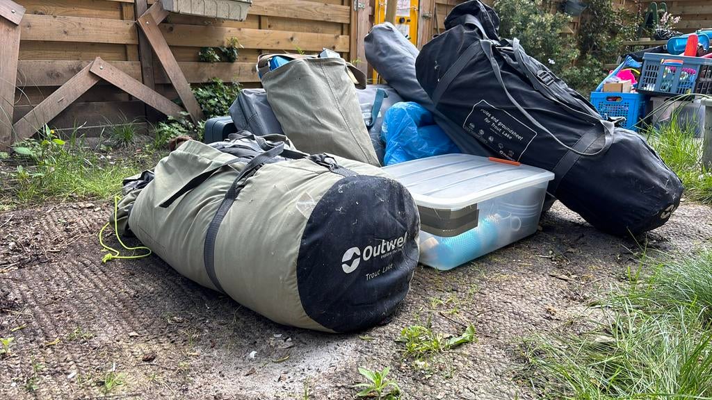 Tent inclusief al het meubilair, Caravans en Kamperen, Tenten, Ophalen, Gebruikt, Tot en met 6