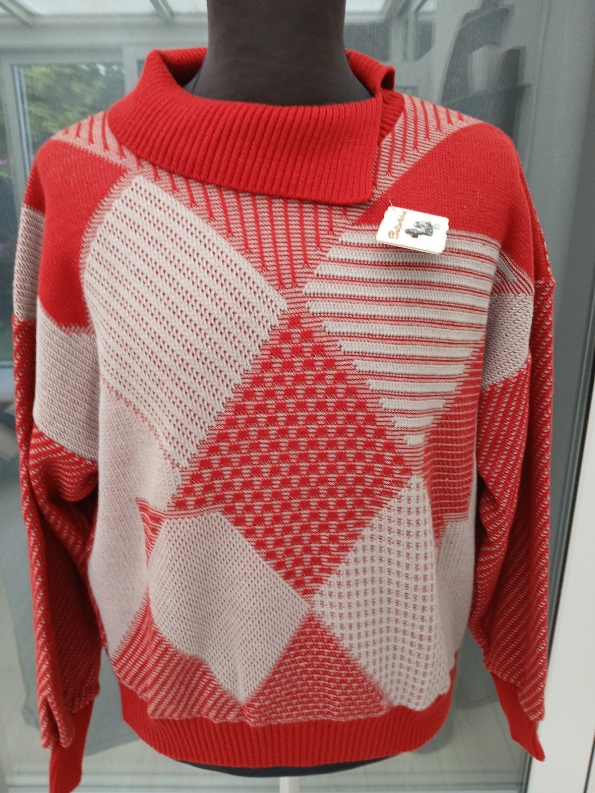 Setterlaine Nieuwe Rood/Crème Trui Maat 46, Setterlaine, Maat 46/48 (XL) of groter, Nieuw, Ophalen of Verzenden