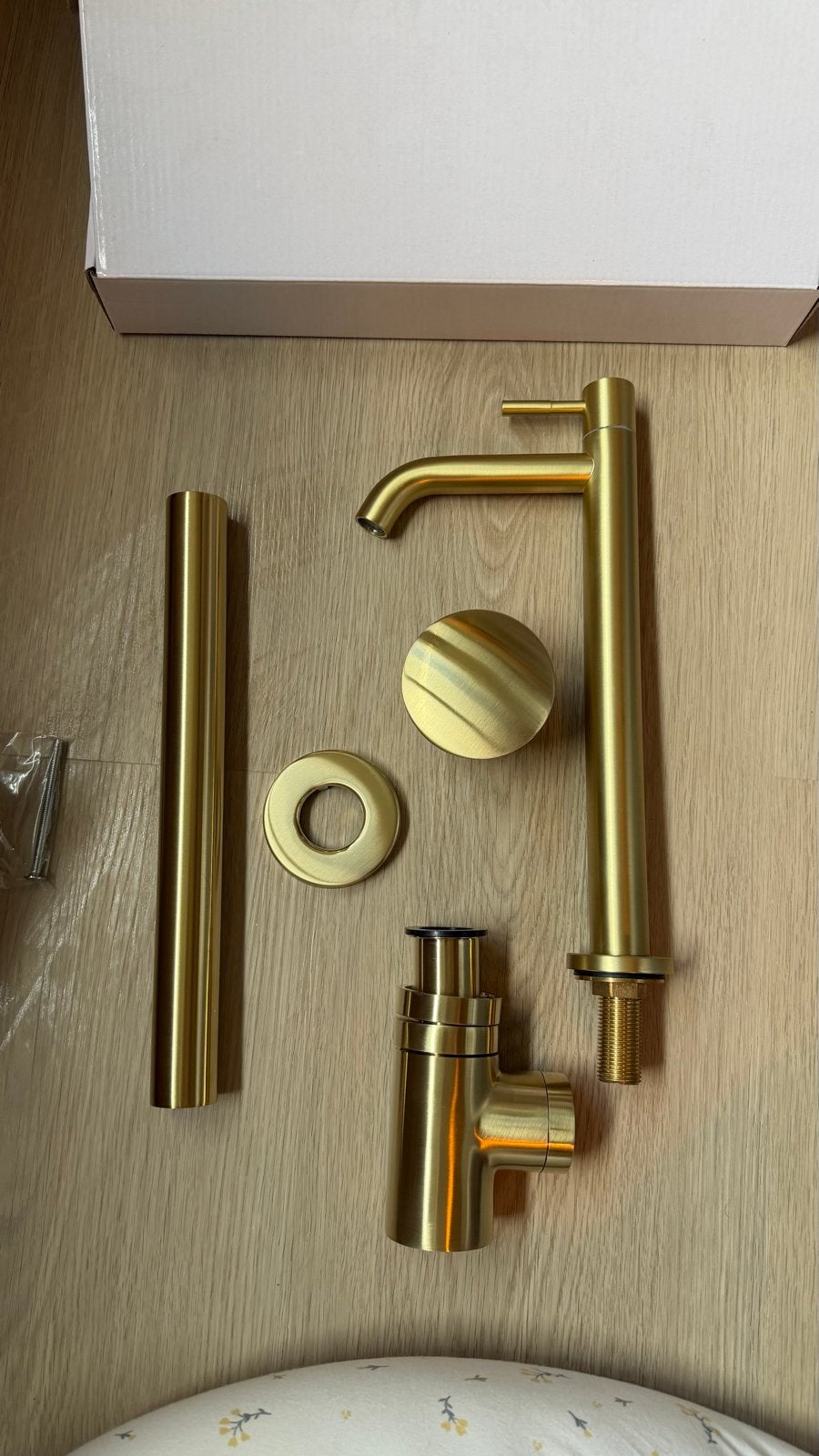 Saniclear Brass fonteinkraan, sifon en clickwaste messing, Ophalen of Verzenden, Nieuw, Kraan