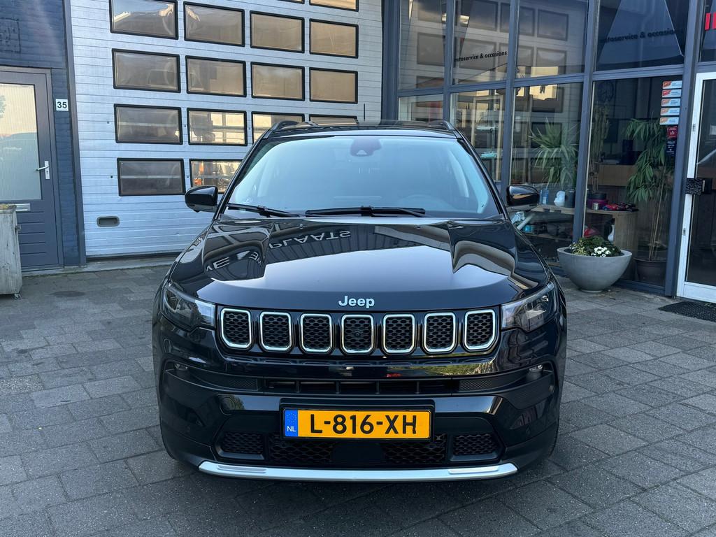 Jeep Compass 1.3T Limited | Clima | Camera | Pano | N.A.P, Auto's, Jeep, Euro 6, 4 cilinders, Leder en Stof, Zwart