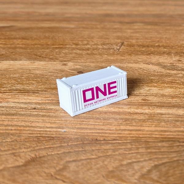 Zeecontainer “ONE” Wit 20ft – N Scale (Schaal 1:160), Ophalen of Verzenden, Analoog, Fleischmann, Gelijkstroom of Wisselstroom