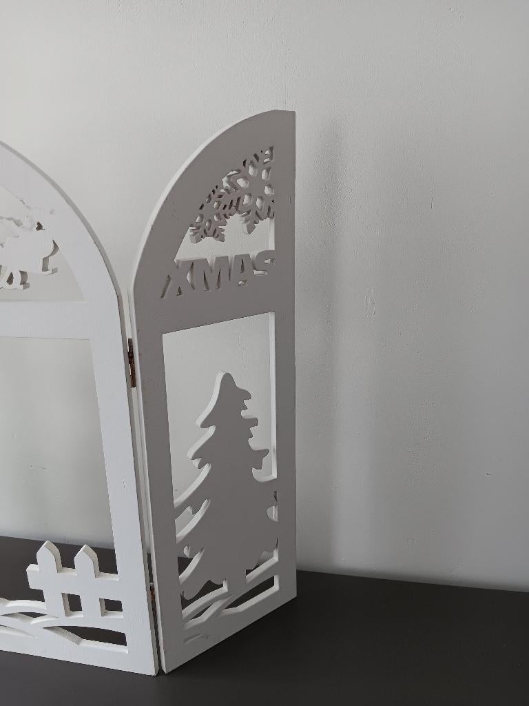 Houten kerstdecoratie scherm Merry Christmas, Ophalen of Verzenden, Gebruikt
