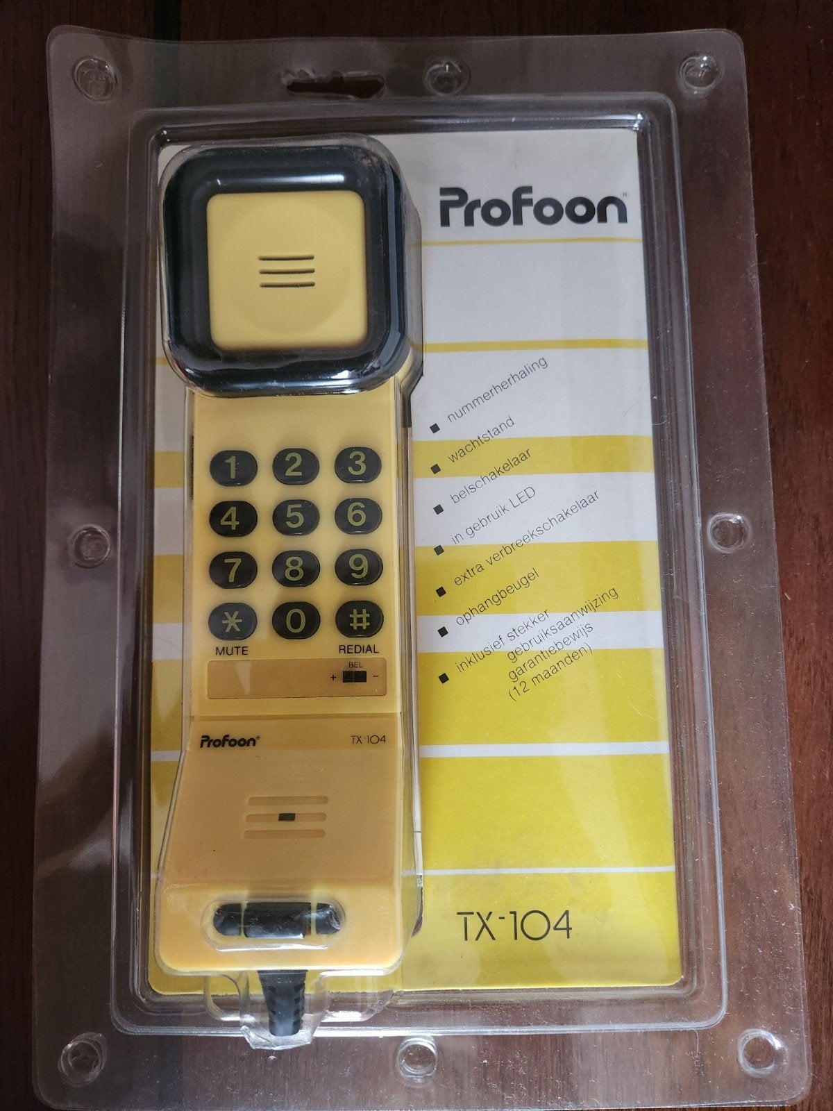 Vintage Profoon TX-104 Vaste Telefoon (Geel/Jaren 90) – NOS, Telecommunicatie, Ophalen of Verzenden, Nieuw