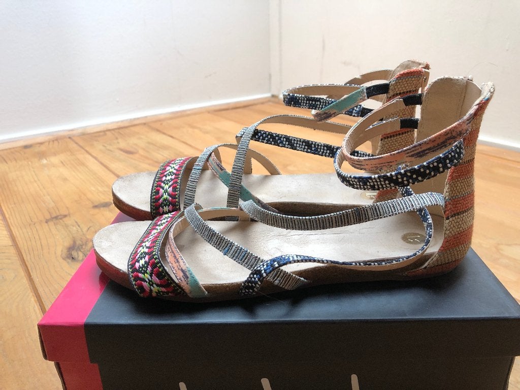 La Strada Red Raffia Sandalen dames - 40 – Nieuw, Overige kleuren, Nieuw, La Strada, Sandalen of Muiltjes