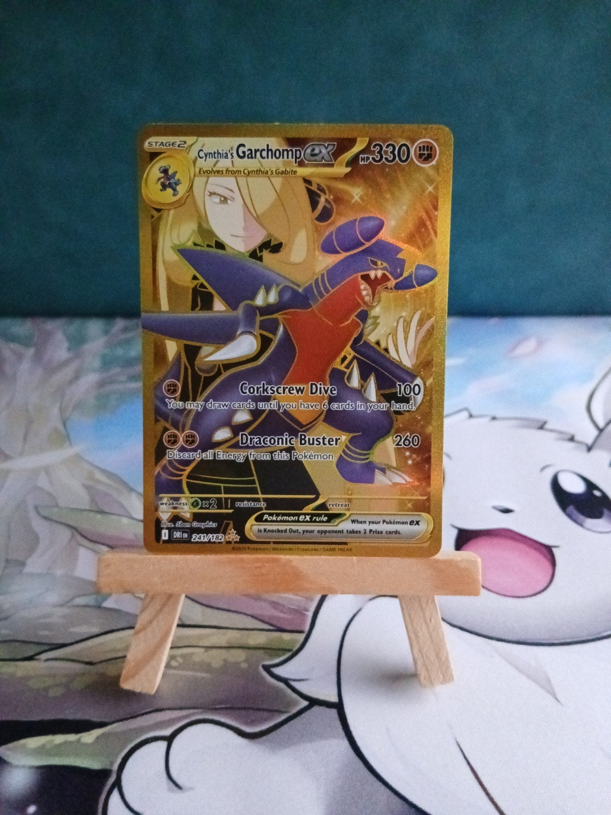 Cynthia's Garchomp #241/182 Pokémon Destined Rivals, Hobby en Vrije tijd, Ophalen of Verzenden, Nieuw, Losse kaart, Foil