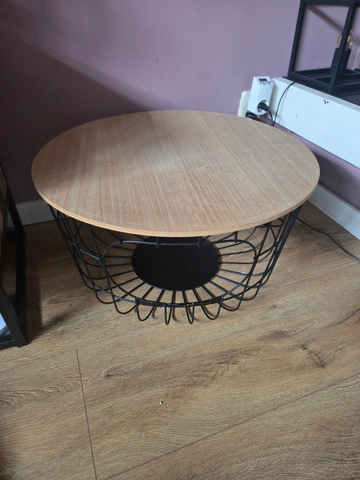 Salontafel met opbergruimte / kattenmand, Gebruikt, 50 tot 100 cm, Modern, Industrieel, Rond