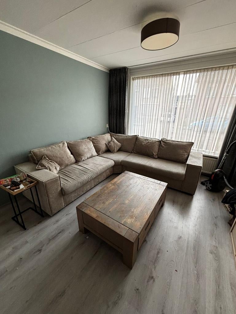 Comfortabele hoekbank - Beige/Taupe, Ophalen, Gebruikt