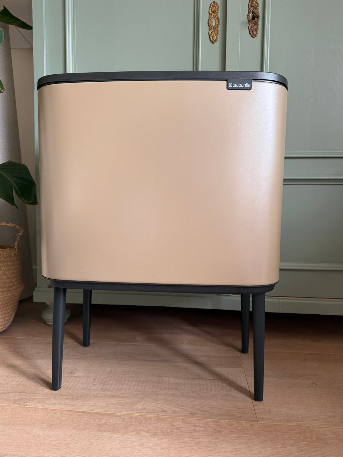 Brabantia prullenbak Bo Touch Bin 36 liter – Metallic Gold, 40 liter of meer, Ophalen, Zo goed als nieuw, Rvs