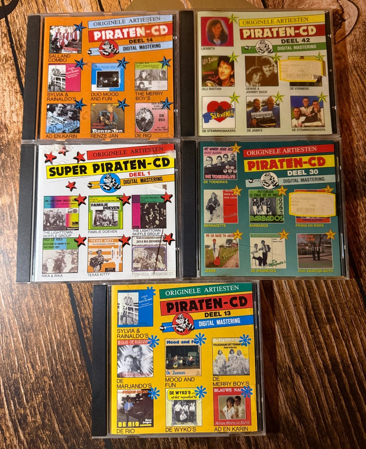 5 Originele Piratenhits CD's - Deel 1, 13, 14, 30, 42, Ophalen of Verzenden, Gebruikt, Verzamelalbum, Inclusief doosje