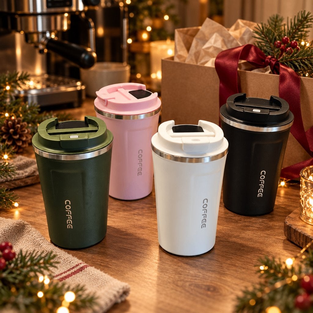 RVS thermobekers 380 ml – kerstpakket – vanaf 5 stuks, Ophalen, Kunststof, Thermoskan, Overige merken