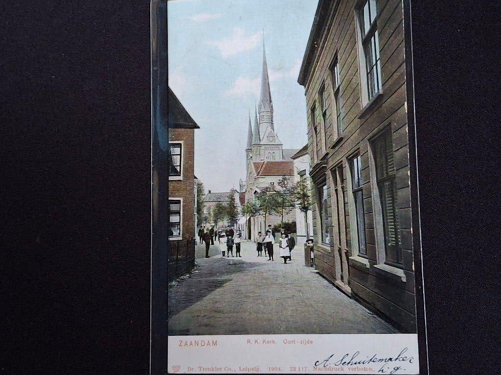 Oude Ansichtkaart Zaandam R.K. Kerk Oostzijde 1904, Ophalen of Verzenden, Voor 1920, Gelopen, Noord-Holland