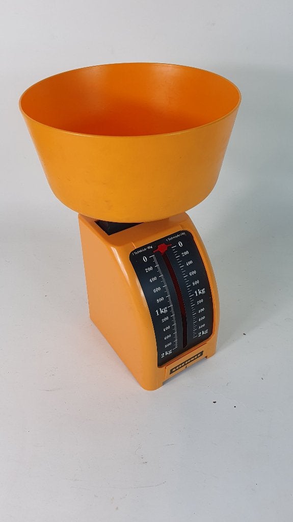 Soehnle retro vintage keukenweegschaal, oranje, 2kg. 8A9, Tweedehands verkoop, Tweedehands verkoop, Gebruikt, Ophalen of Verzenden