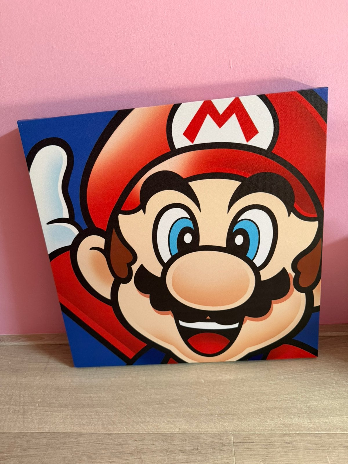 Mario canvas 40x40, Ophalen, Zo goed als nieuw, Wanddecoratie