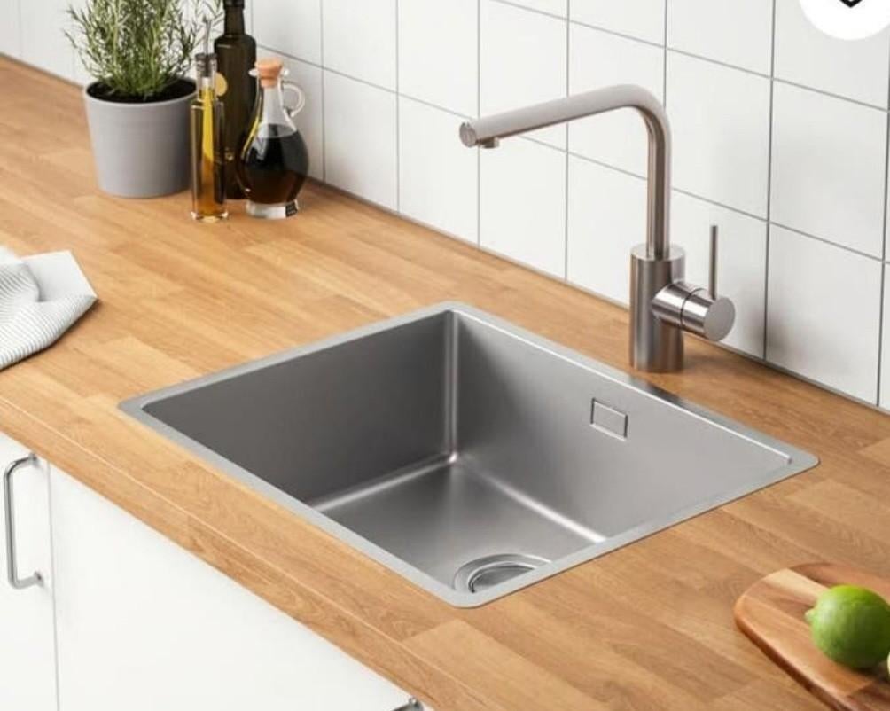 IKEA NORRSJÖN/VRESJÖN inbouwspoelbak, 1 kom, RVS, Overige typen, IKEA, Zilver, Ophalen of Verzenden