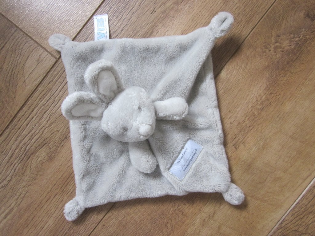 Nova Texant VIB Very Important Baby grijs knuffeldoek konijn, Overige merken, Overige karakters, Grijs, Ophalen of Verzenden