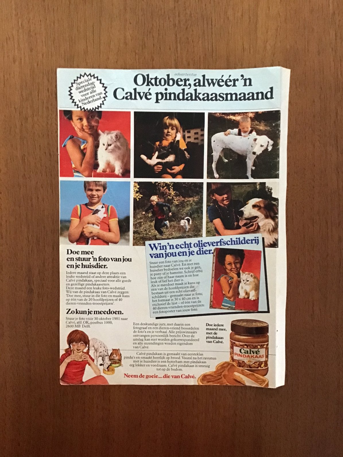 Advertentie Calvé Pindakaas / Kenner / Fast 111’s / Popfoto., Verzamelen, Verzenden, 1980 tot heden, Nederland, Knipsel(s)