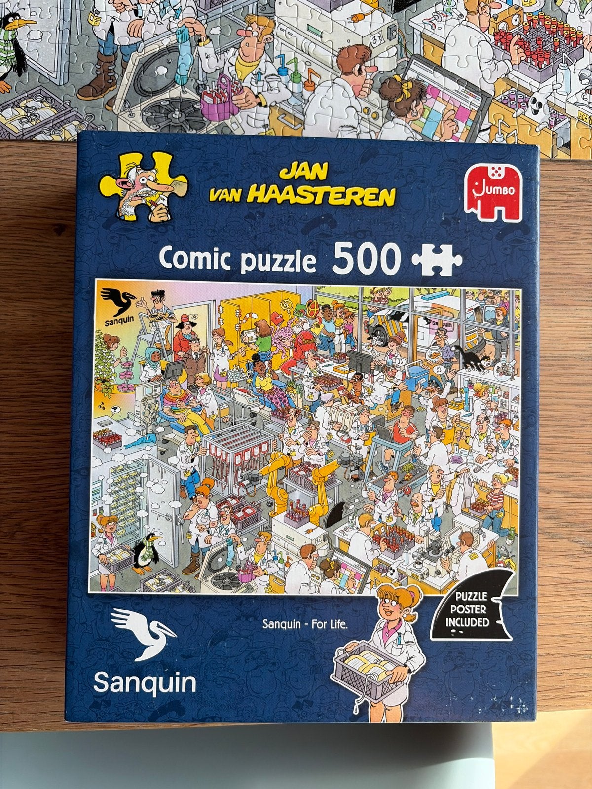 Jumbo Jan van Haasteren puzzel 500 stukjes - Sanquin, Hobby en Vrije tijd, Denksport en Puzzels, Ophalen of Verzenden, Gebruikt