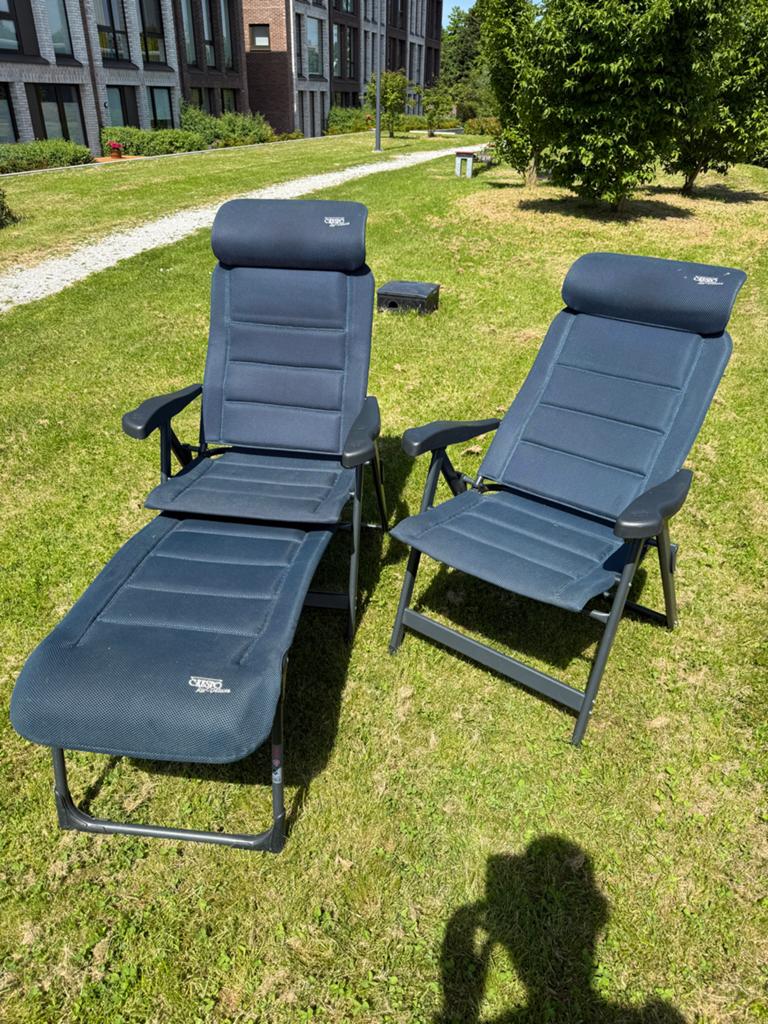 Crespo ap-235 campingstoelen met voetenbank en draagtas, Ophalen, Gebruikt, Campingstoel