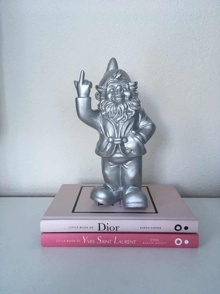 Stoobz Design F*ck You kabouter 20 cm zilver of wit Nieuw!, Nieuw, Kunststof, Ophalen of Verzenden, Modern