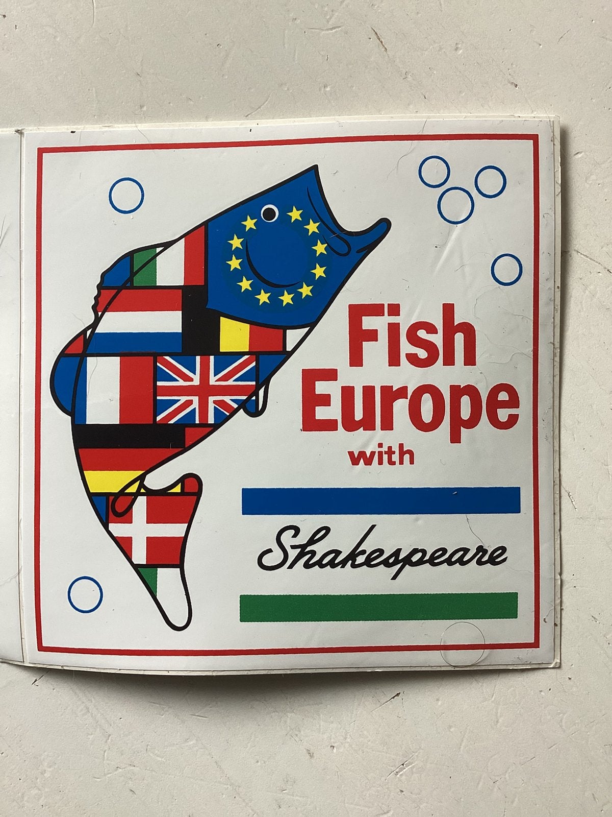 Sticker Shakespeare hengelsportmerk, Verzenden, Zo goed als nieuw, Merk