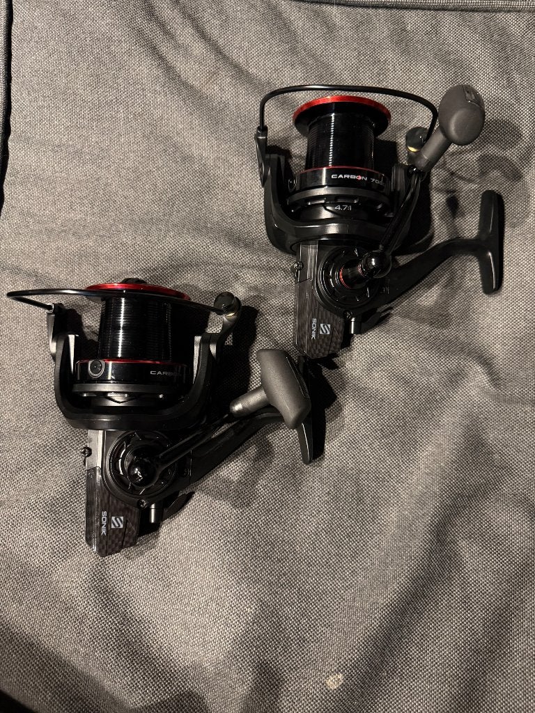 2x Sonik sk-47 Carbon 7000 molens nieuw in doos!, Watersport en Boten, Ophalen of Verzenden, Nieuw, Molen