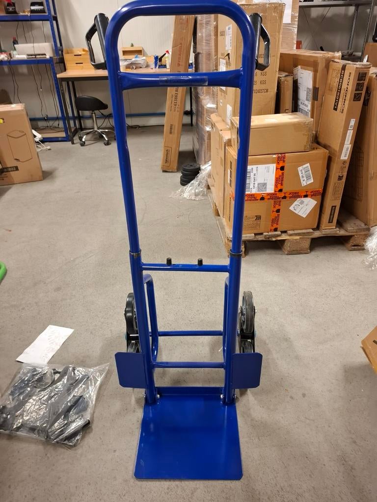 Blauwe steekwagen met trappenklimmer functie, Doe-het-zelf en Verbouw, Transportwagens, Minder dan 60 liter, Ophalen of Verzenden