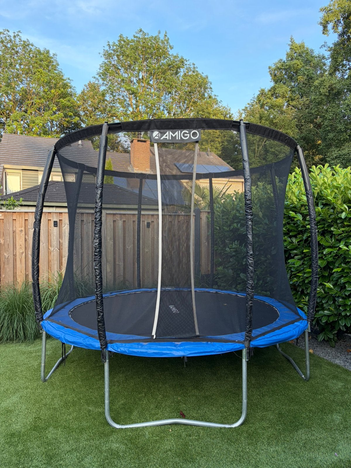 Amigo trampoline 305cm incl. afdekzeil, Ophalen, Zo goed als nieuw