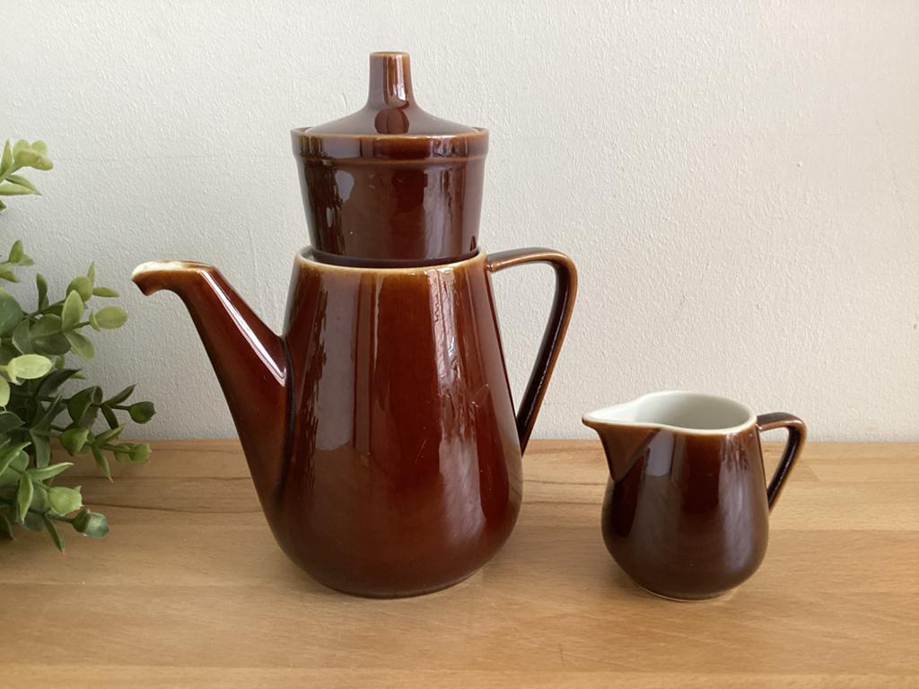 Vintage Villeroy & Boch koffiepotje met filter en kannetje, Ophalen of Verzenden