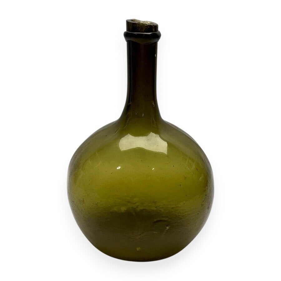 Groen glazen fles en drie zalfpotjes (4x), Ophalen of Verzenden