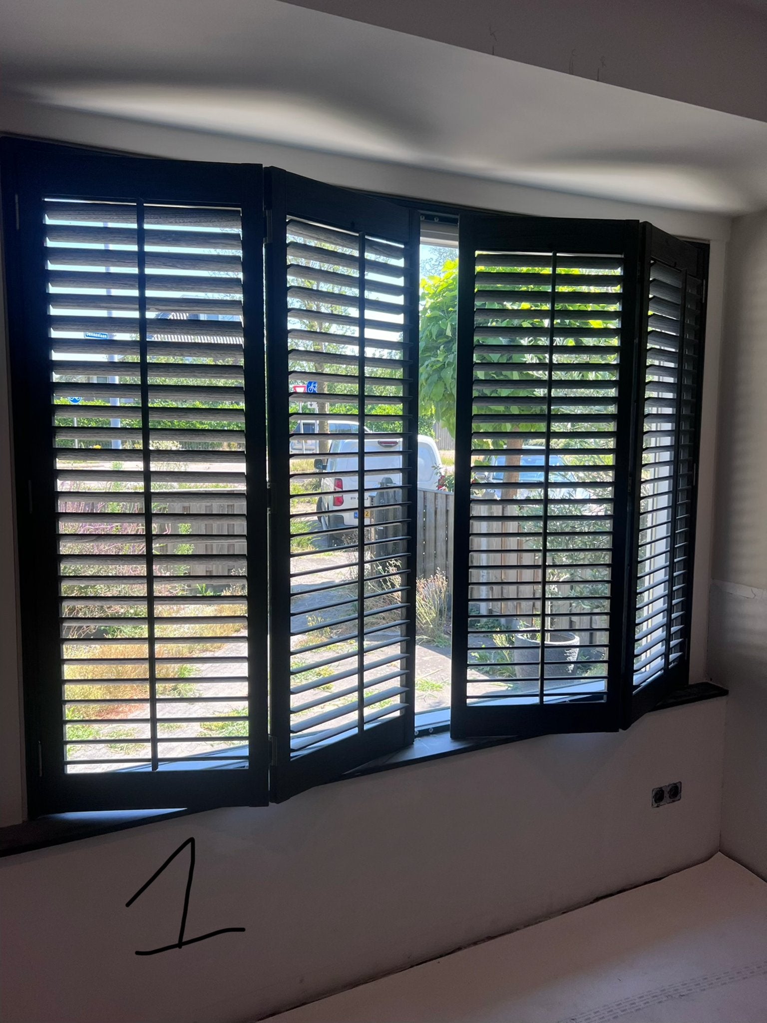 Antraciet Shutters - Gebruikt met lichte beschadigingen, Ophalen, Gebruikt, Hout, Grijs