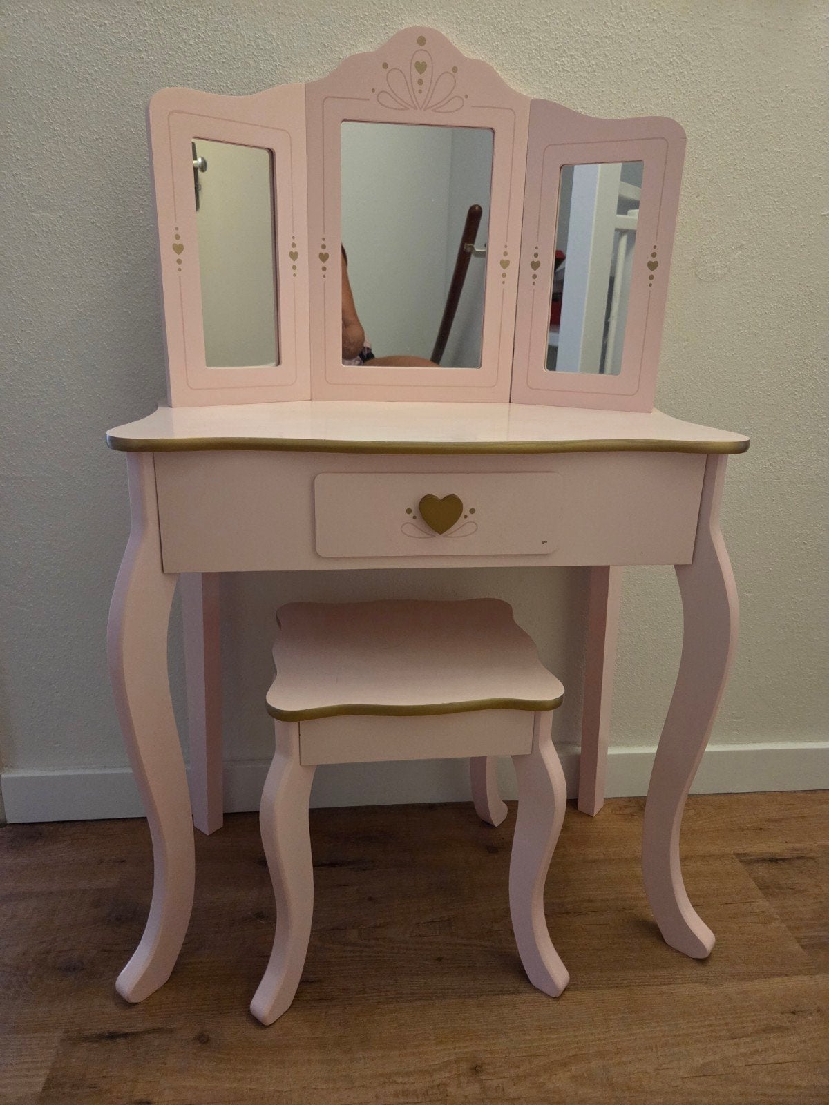 Leuke roze kaptafel met krukje voor kleine meiden, Ophalen, Gebruikt, Meisje