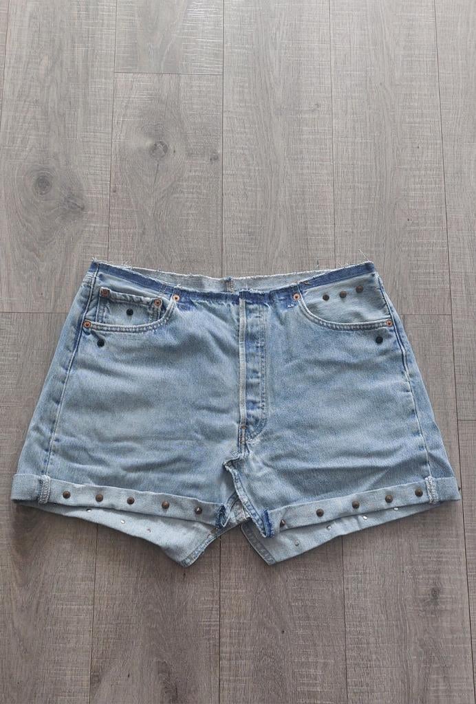 Vintage 90s Levis 501xx low waist denim rokje, Blauw, Maat 42/44 (L), Ophalen of Verzenden, Gedragen