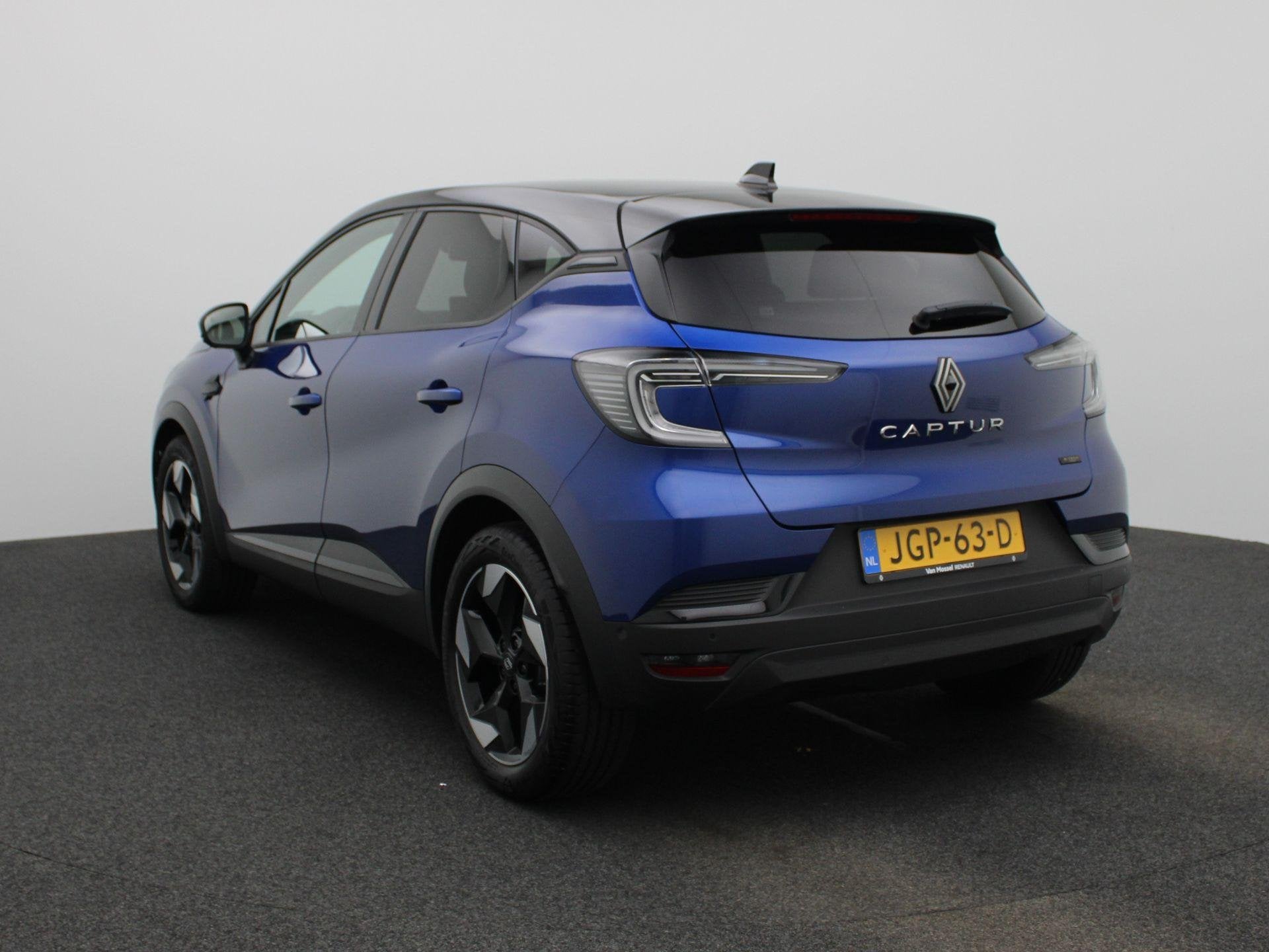 Renault Captur 1.8 E-Tech full hybrid 160Pk techno | Google, 4 cilinders, Blauw, Leder en Stof, Origineel Nederlands
