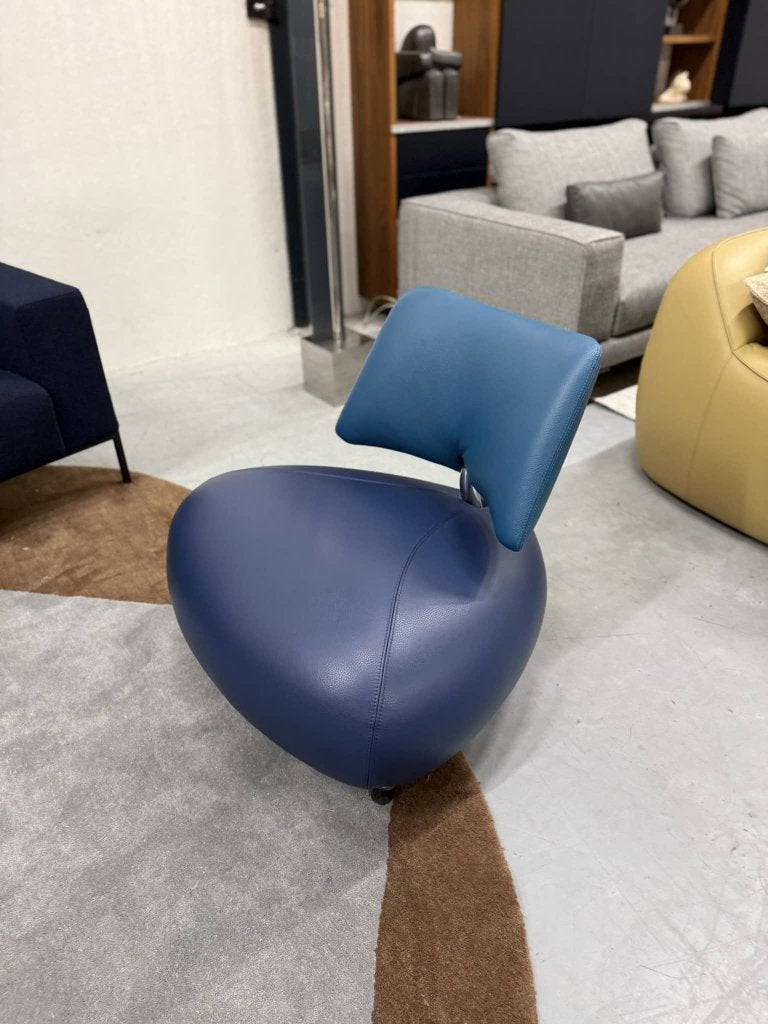 Nieuw Leolux Pallone Fauteuil blauw leer Design stoel, Leolux, Info@leolux.nl, Nieuw, Ophalen of Verzenden