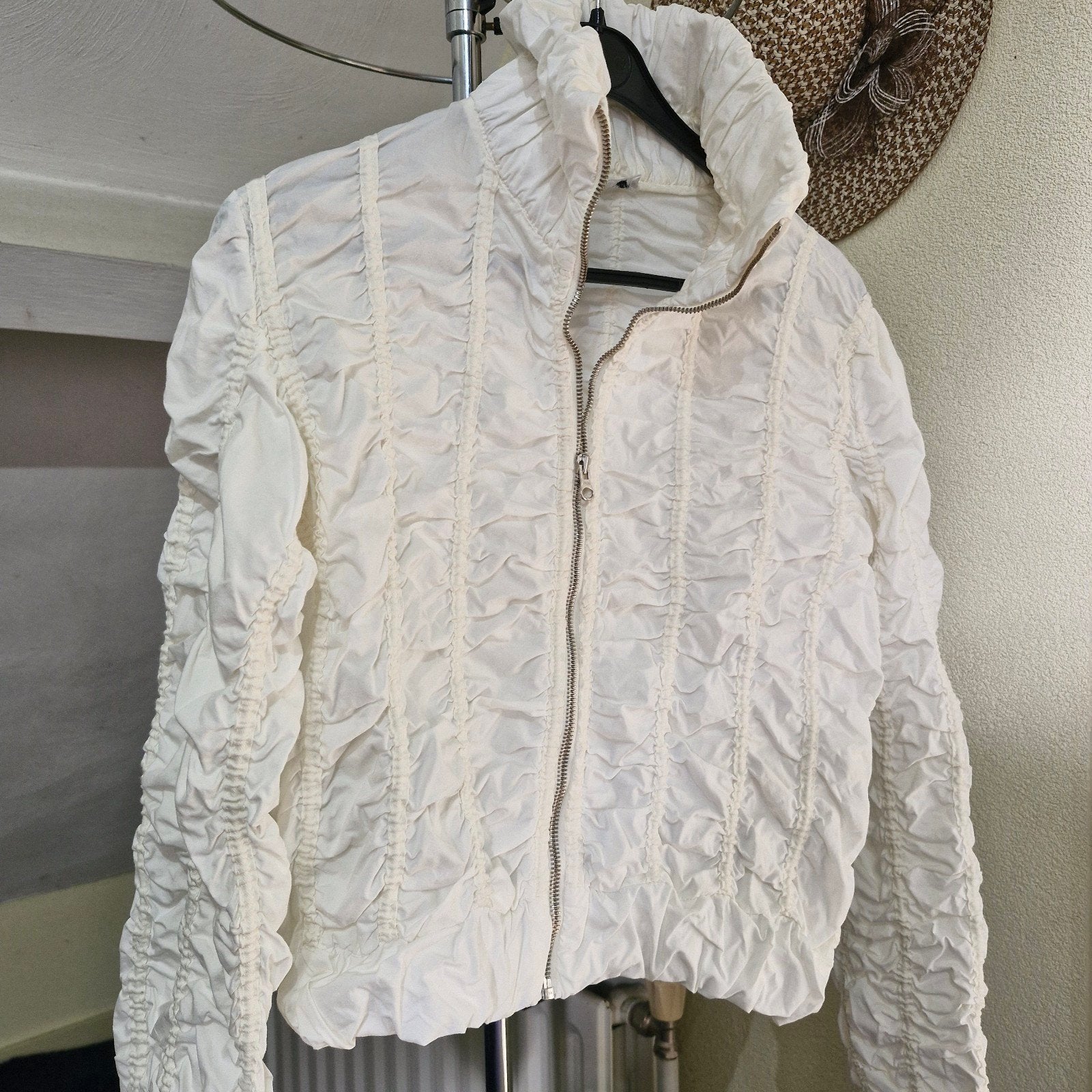 Vintage No-Lita Bumper Jas - Zo goed als nieuw (S/M), Wit, Ophalen of Verzenden, Zo goed als nieuw, Maat 36 (S)