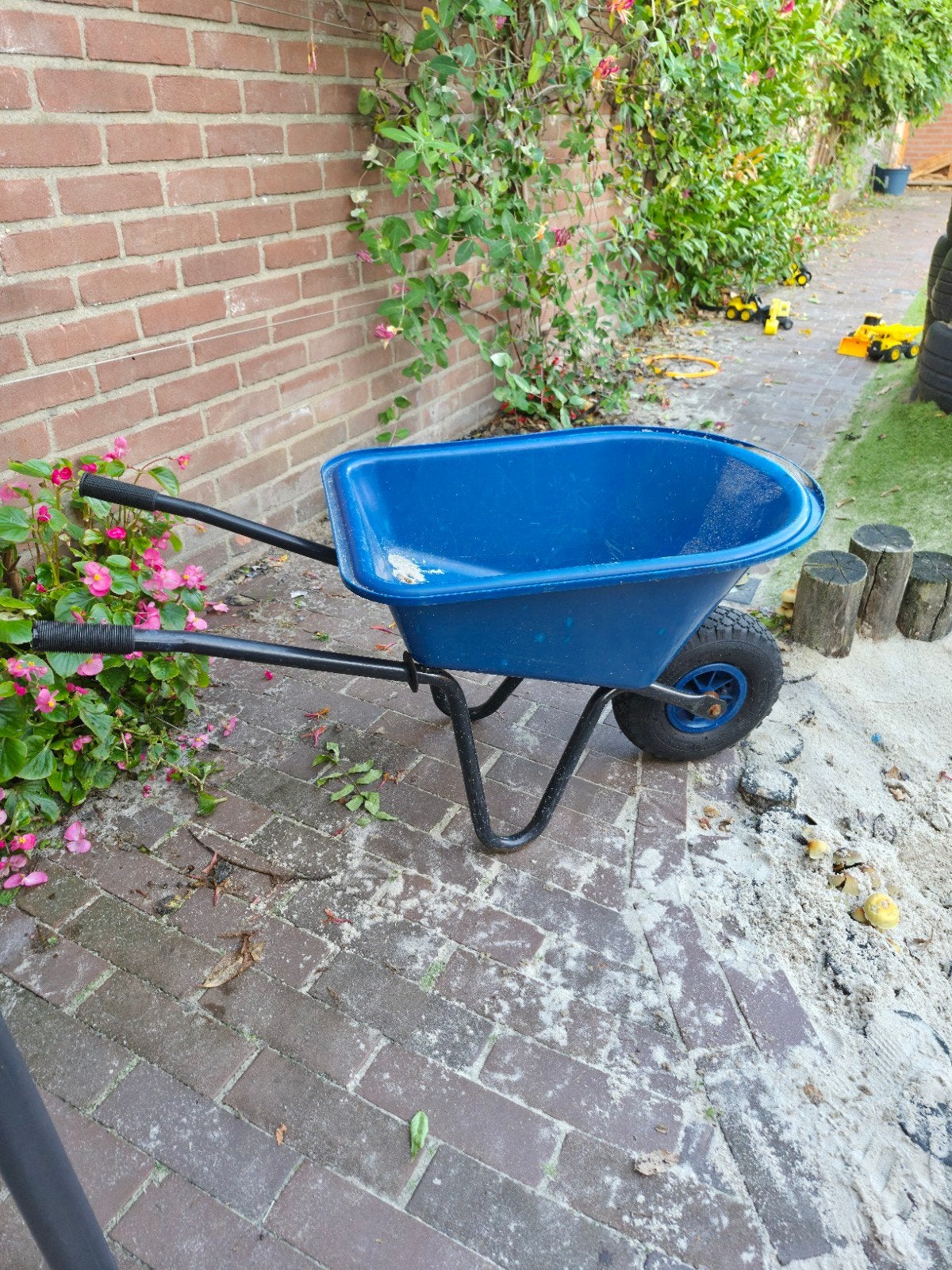 Blauwe kinderkruiwagen, Tuin en Terras, Ophalen, Gebruikt