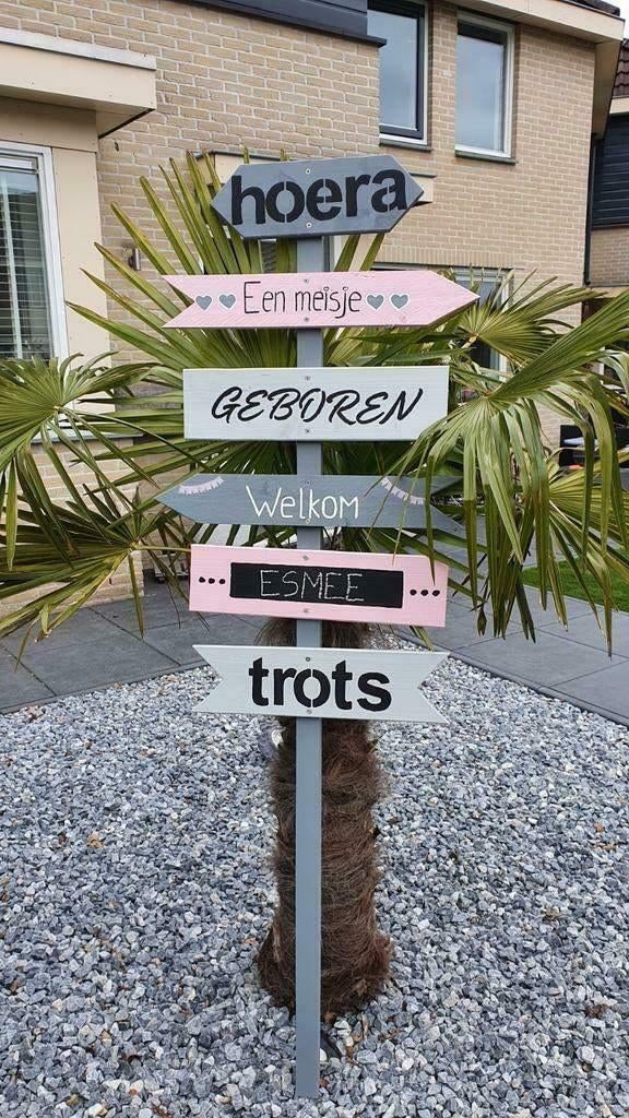 Geboortebord Meisje | Te Huur, Ophalen, Zo goed als nieuw, Geboortebord