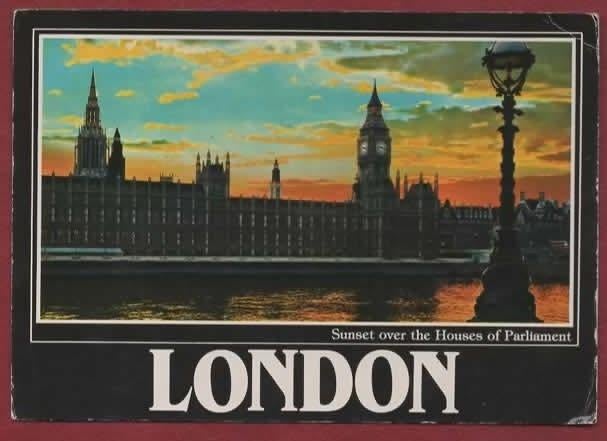 Engeland - London - Sunset over the Houses of Parliament -, Ophalen of Verzenden, 1960 tot 1980, Gelopen, Engeland