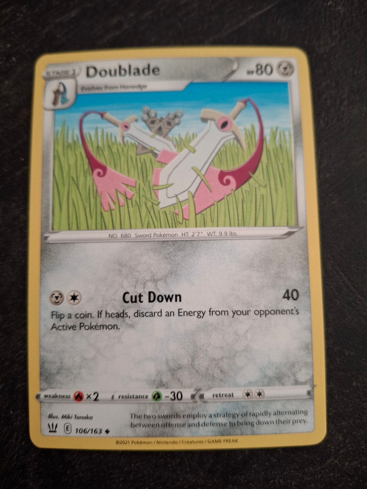 Doublade Pokémon kaart 106/163, Ophalen of Verzenden, Zo goed als nieuw, Losse kaart