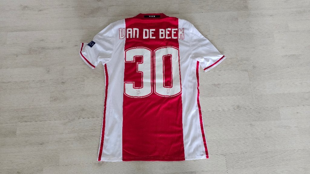 Ajax MATCH WORN Donny Van De Beek UEFA! THUIS Shirt!, Ophalen of Verzenden, Zo goed als nieuw, Buitenlandse clubs, Shirt
