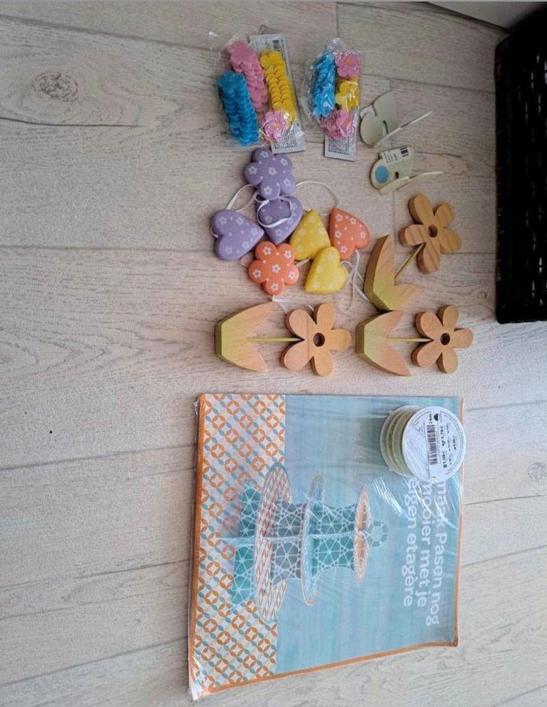 DIY Etagère Knutselset met Vrolijke Voorjaarsversiering, Ophalen of Verzenden