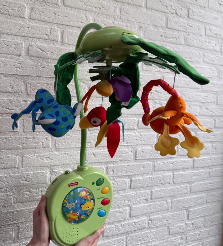 Boxmobiel Fisher-Price Rainforest muziekmobiel, Ophalen of Verzenden, Gebruikt, Speelset, Met licht