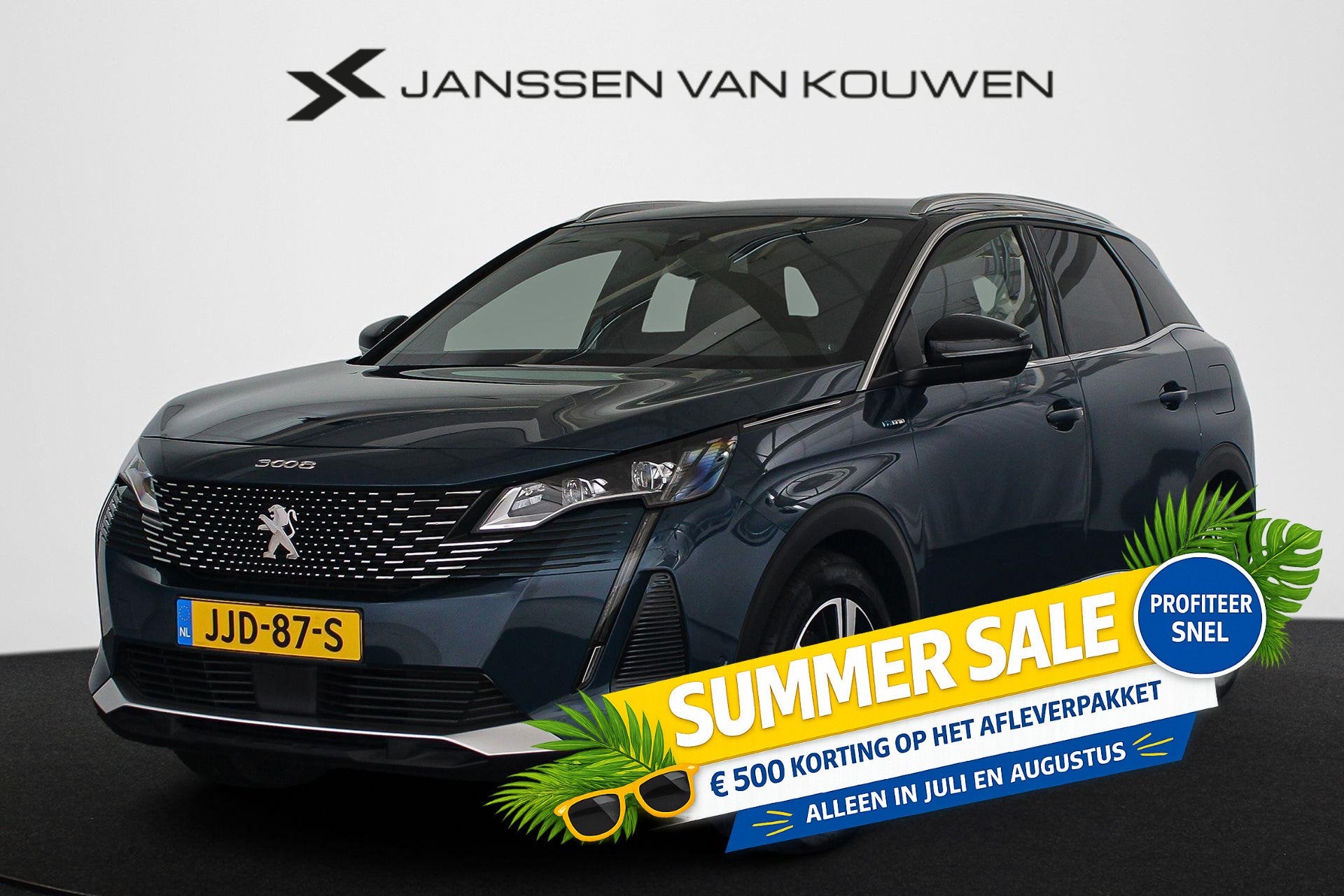 Peugeot 3008 1.6 HYbrid 225 GT SOH 92% Navigatie Full-LED Ko, Stof, Euro 6, Blauw, Plug-in hybride