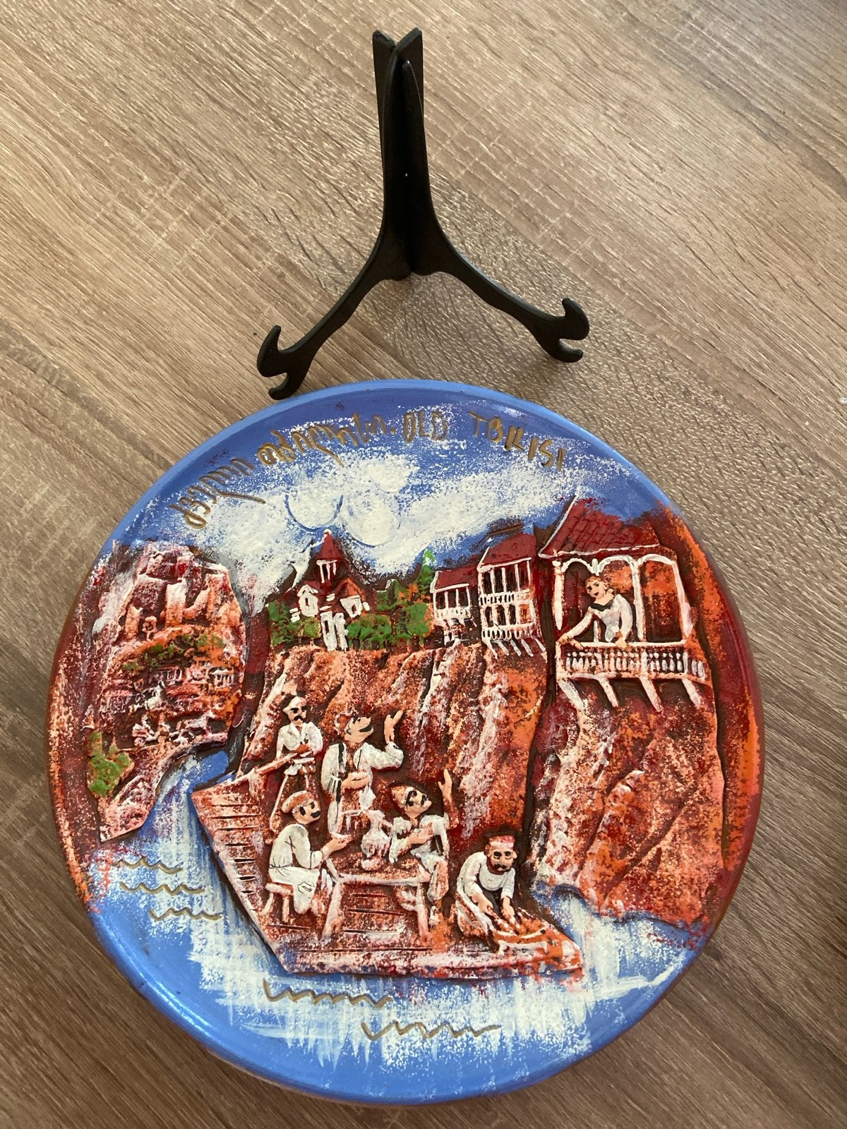Decoratieve wandplaat met Georgische scène, Ophalen of Verzenden