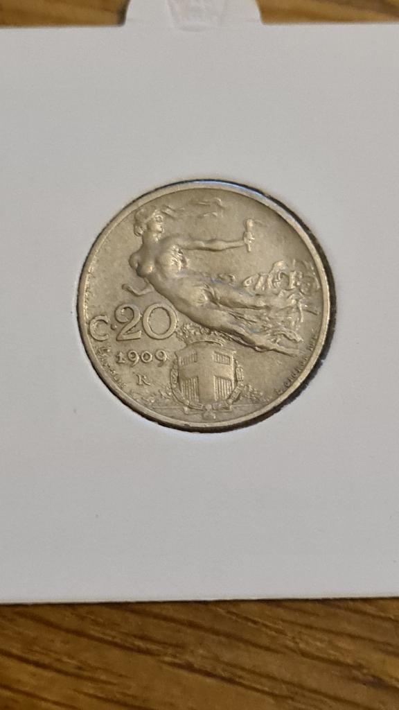 Italië - 20 Centesimi 1909, Postzegels en Munten, Munten | Europa | Niet-Euromunten, Verzenden, Italië, Losse munt