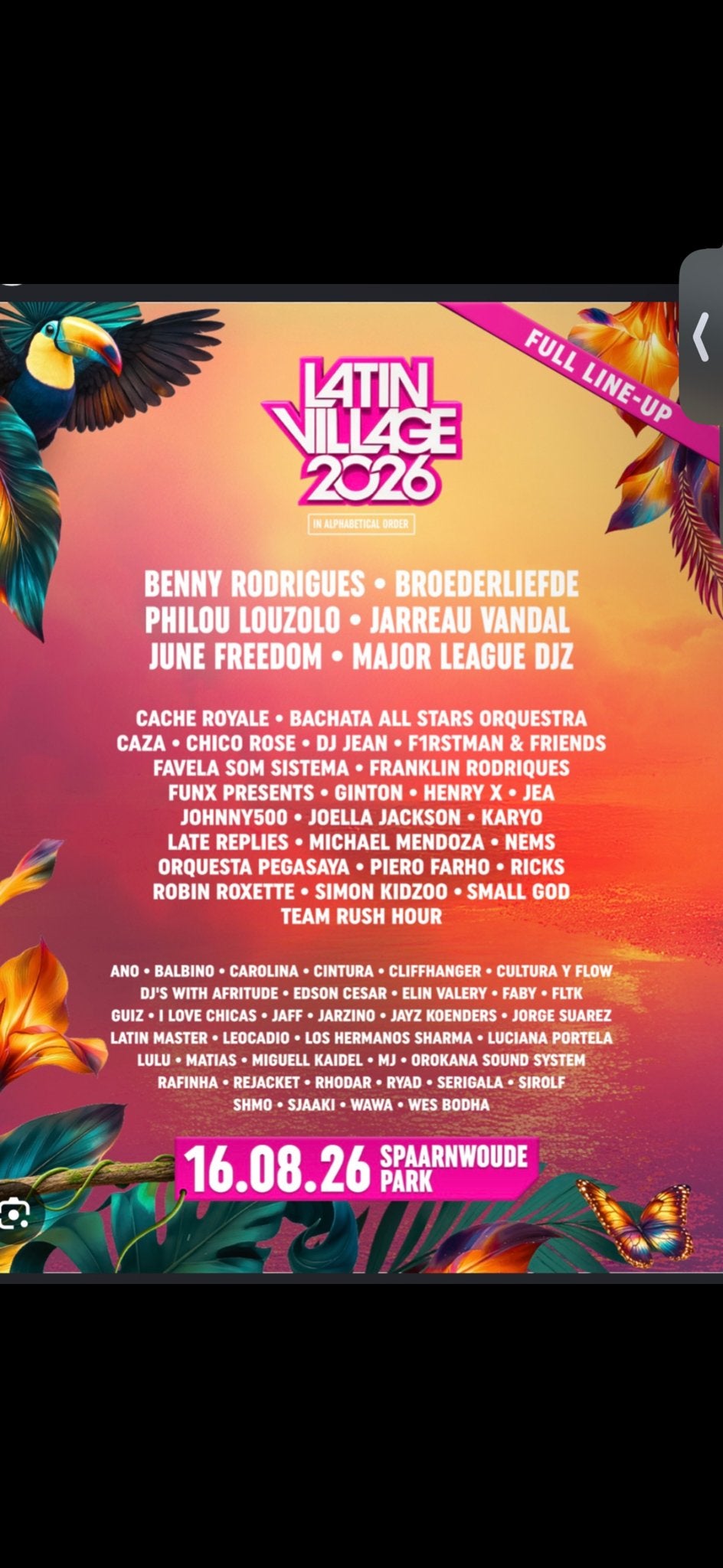 Regular Latin Village ticket te koop., Tickets en Kaartjes, Eén persoon