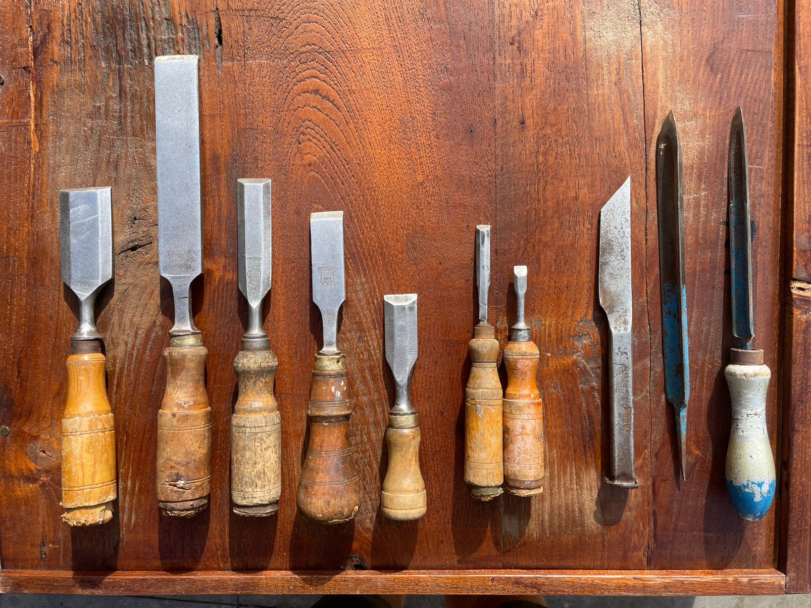 Partij oude beitels, hout en steenbeitels, Zweedse kwaliteit, Ophalen of Verzenden, Gebruikt